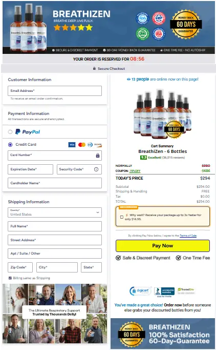 BreathiZen order page